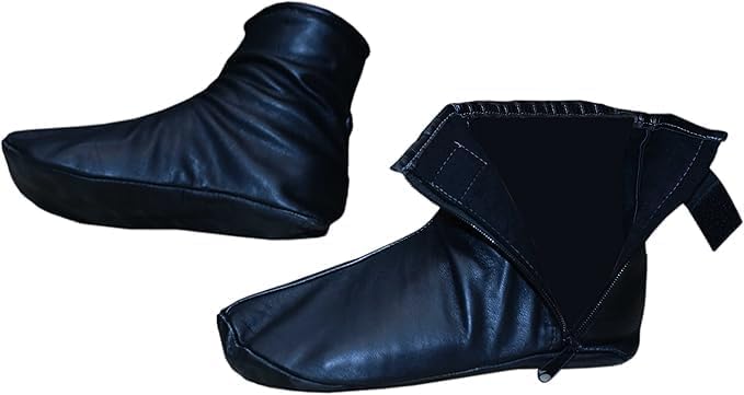 SILFUR Men & Women Black Sheep Leather Socks