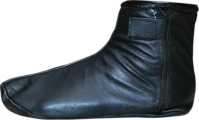 SILFUR Men & Women Black Sheep Leather Socks