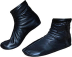 SILFUR Men & Women Black Sheep Leather Socks