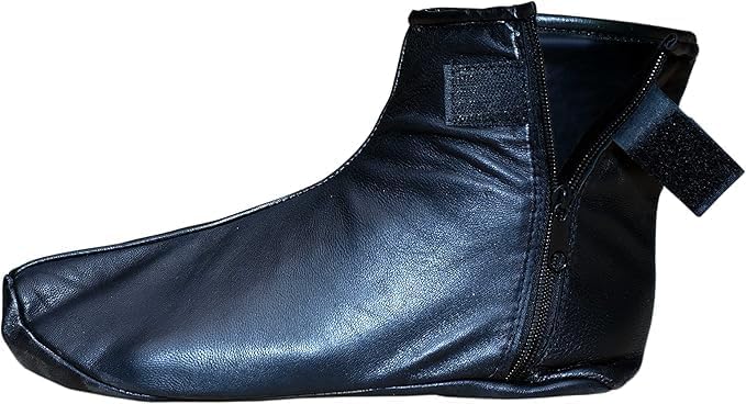 SILFUR Men & Women Black Sheep Leather Socks