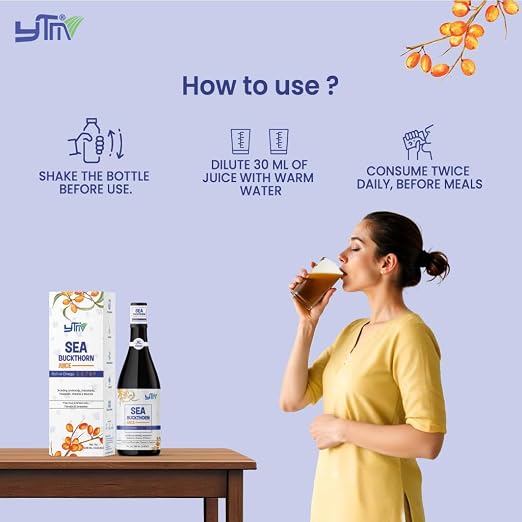 YTM Sea Buckthorn Juice 500 ml | Herbal Wellness Drink