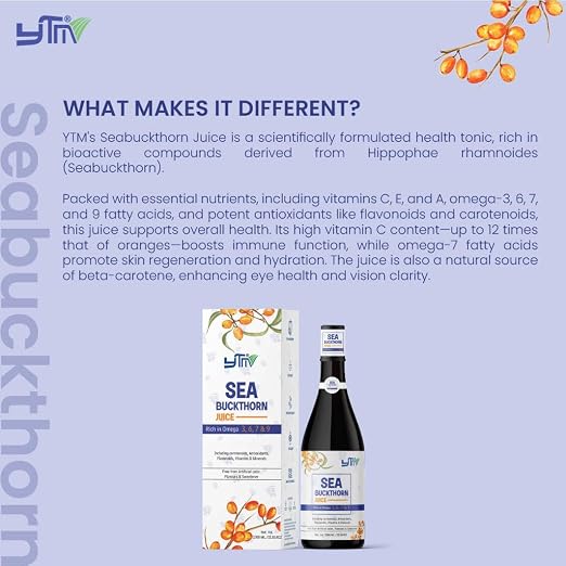 YTM Sea Buckthorn Juice 500 ml | Herbal Wellness Drink