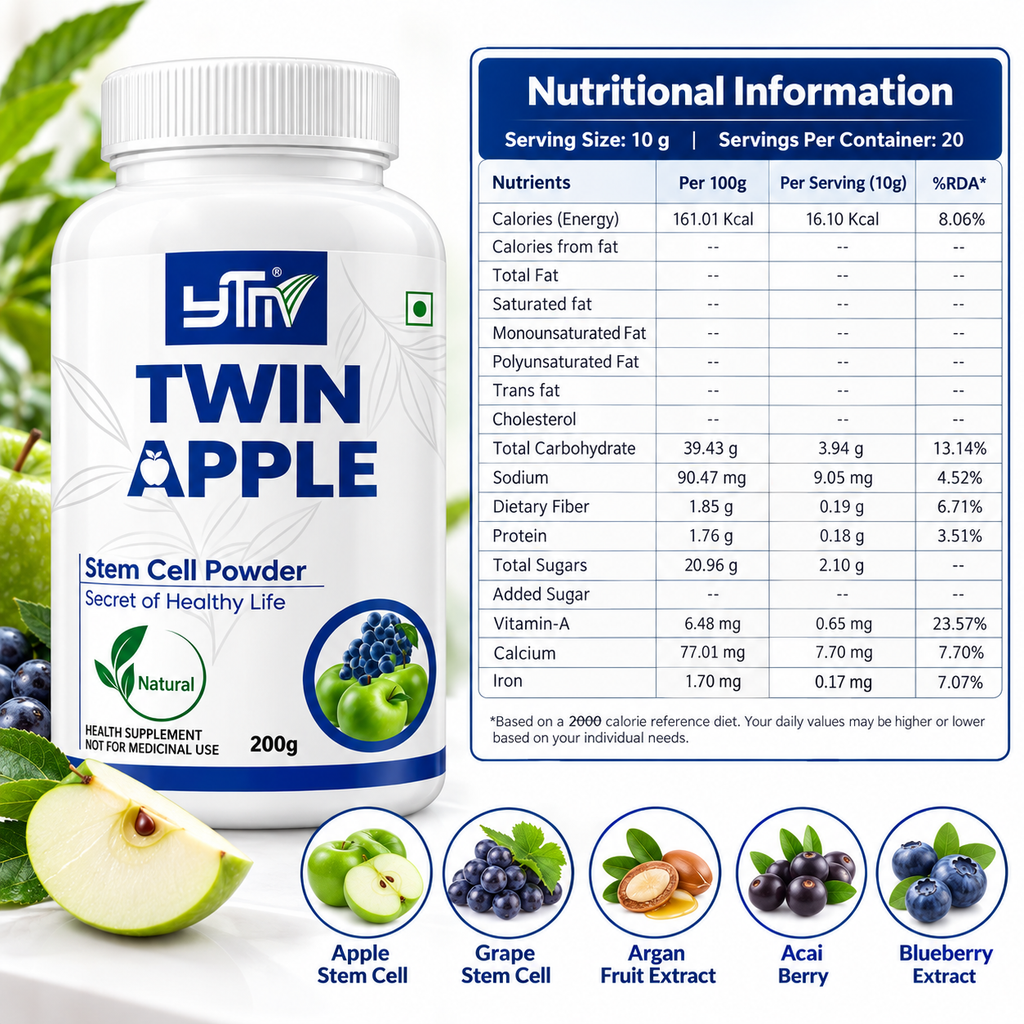 YTM Twin Apple Stem Cell Powder 200g | Health Supplement
