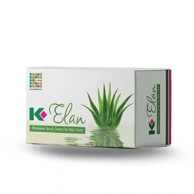 K-Link K-Elan Aloe Vera Scrub Soap - Pack of 5 (125g Each)